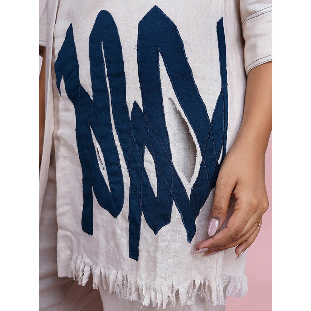 The House of Hemp Ivory Meadow Off White Kurta with Pant (Set of 2)