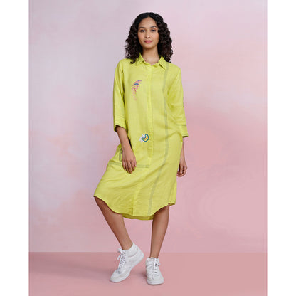 The House of Hemp Zen Sage Shirt Dress