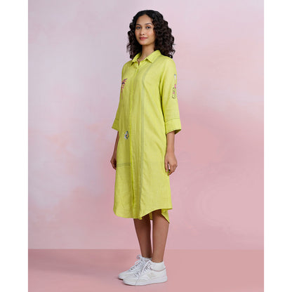 The House of Hemp Zen Sage Shirt Dress