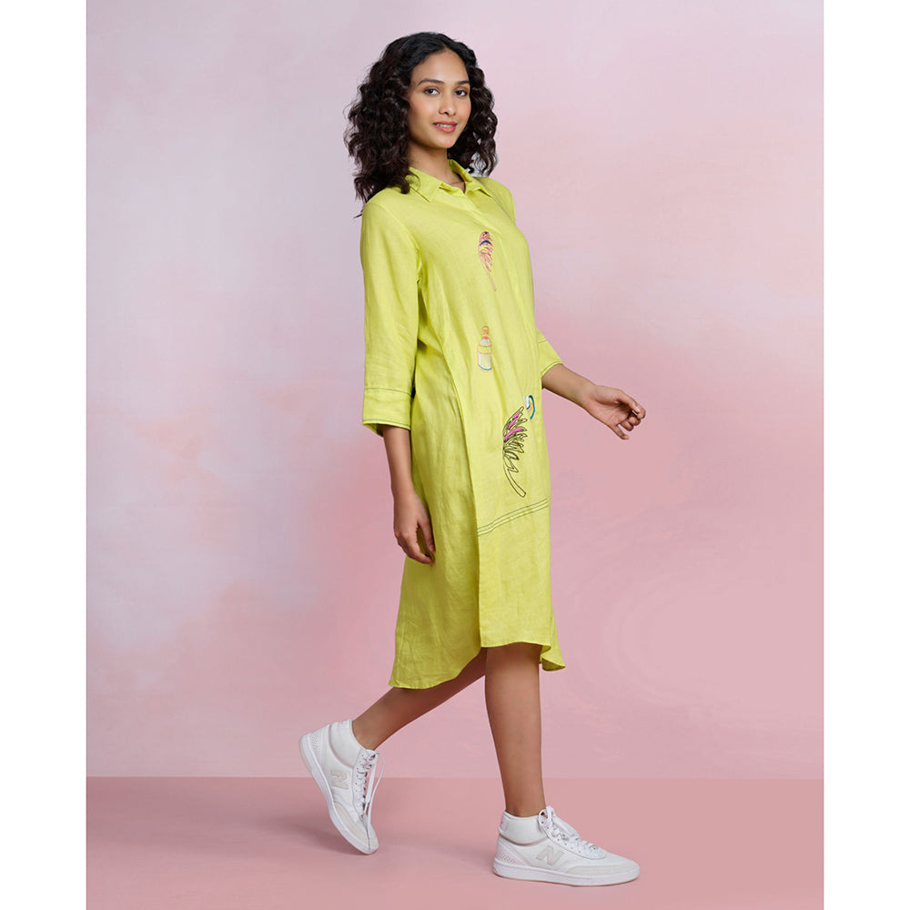 The House of Hemp Zen Sage Shirt Dress