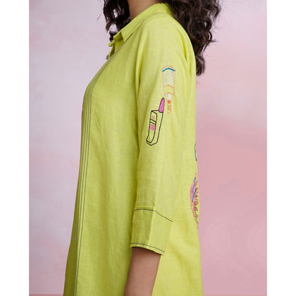 The House of Hemp Zen Sage Shirt Dress