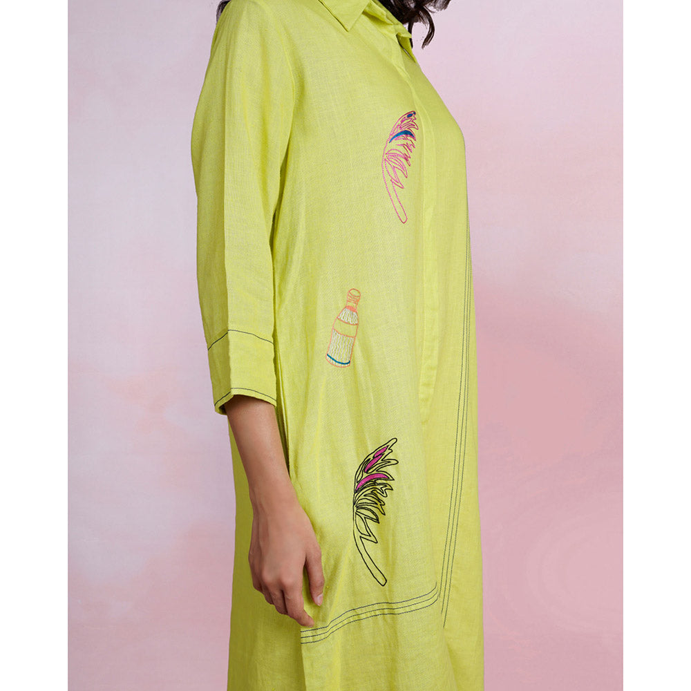The House of Hemp Zen Sage Shirt Dress