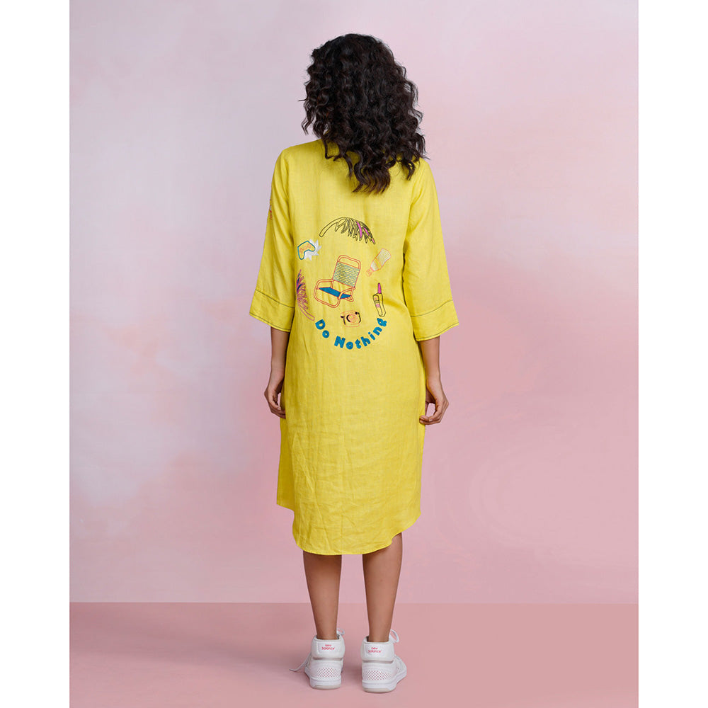 The House of Hemp Mellow Lemon Shirt Dress