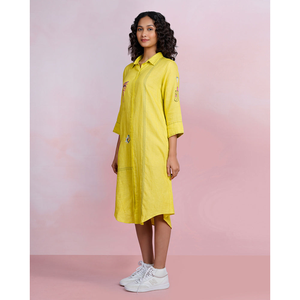 The House of Hemp Mellow Lemon Shirt Dress