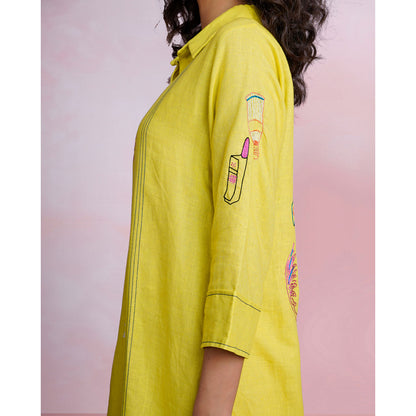 The House of Hemp Mellow Lemon Shirt Dress