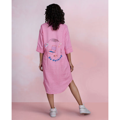 The House of Hemp Blush Breeze Shirt Dress