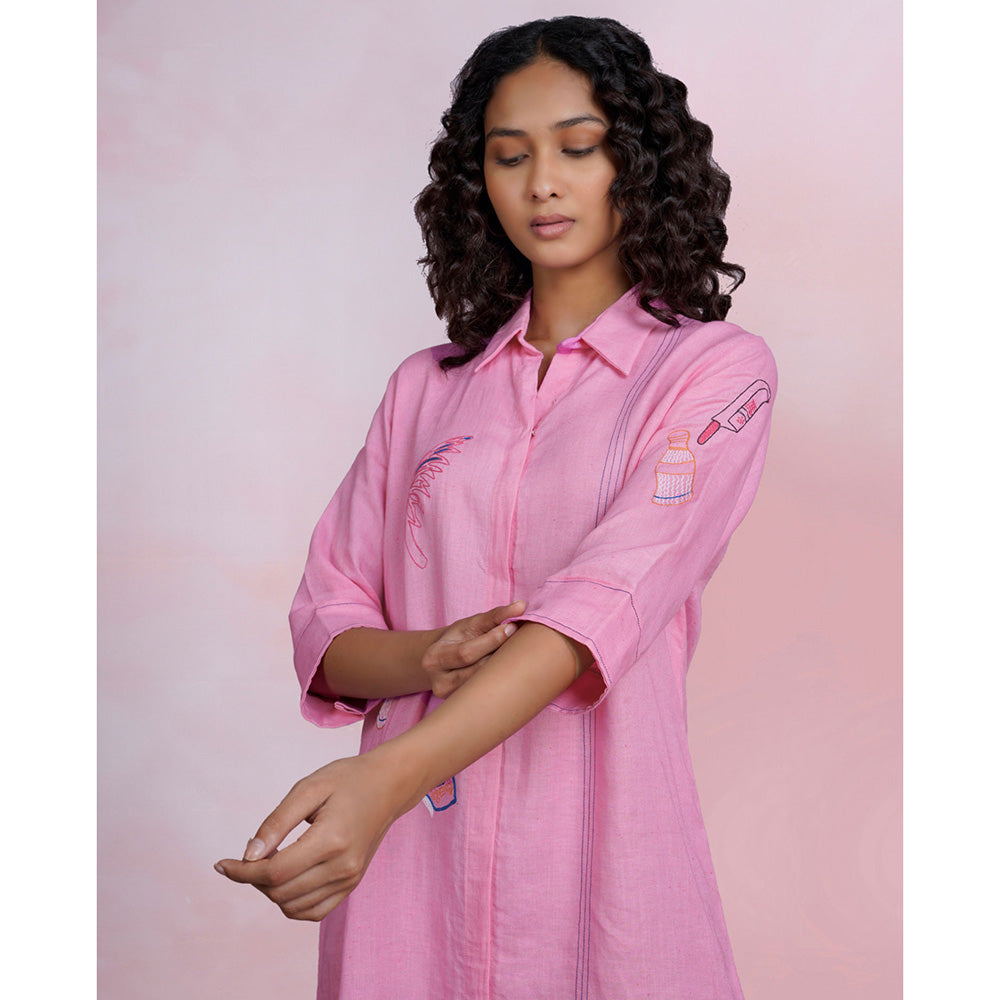 The House of Hemp Blush Breeze Shirt Dress