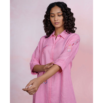 The House of Hemp Blush Breeze Shirt Dress