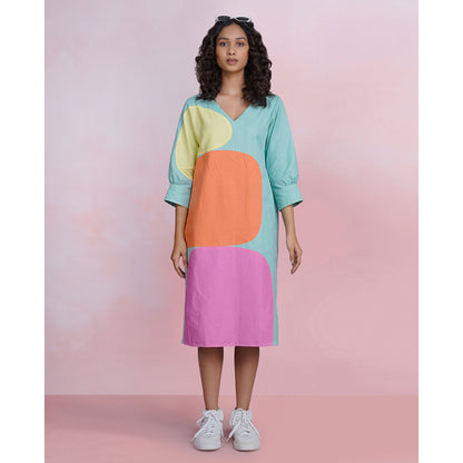The House of Hemp Viola Aqua Blue Dress