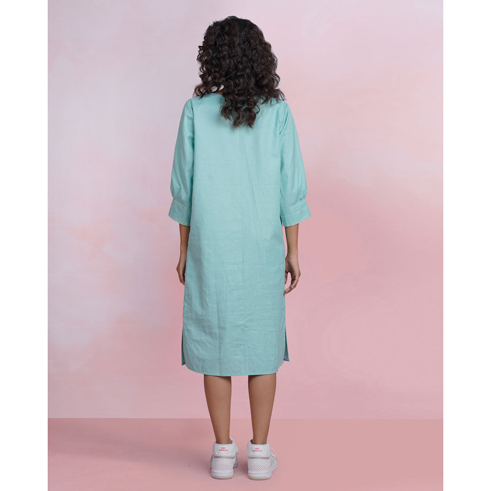 The House of Hemp Viola Aqua Blue Dress