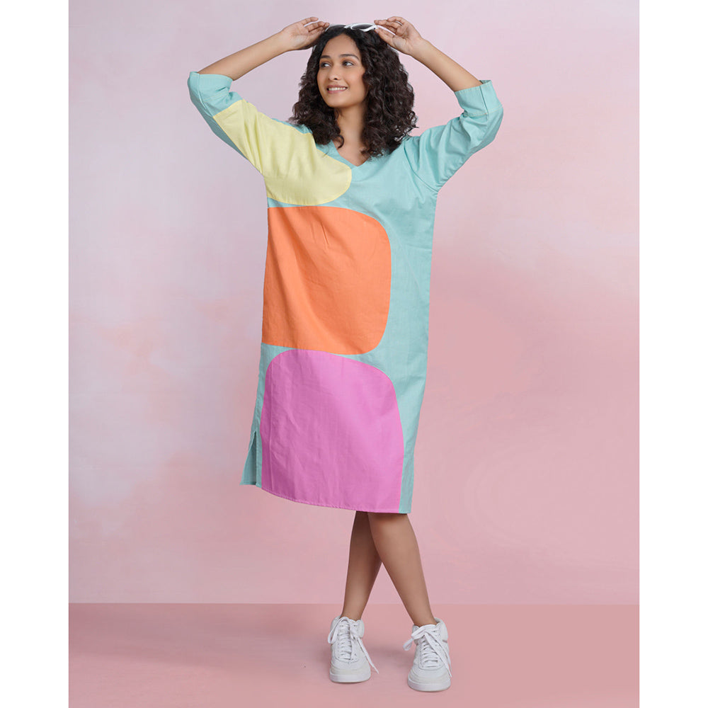 The House of Hemp Viola Aqua Blue Dress