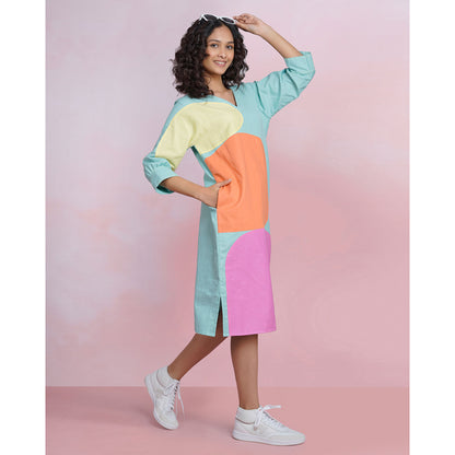 The House of Hemp Viola Aqua Blue Dress