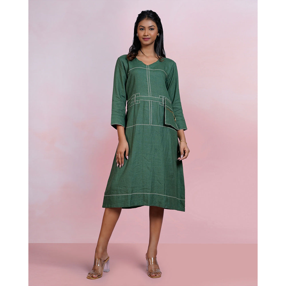The House of Hemp Dune Whisper Dress - Emerald Green (Set of 2)