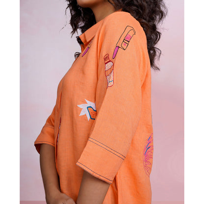 The House of Hemp Amber Zen Embroidered Shirt