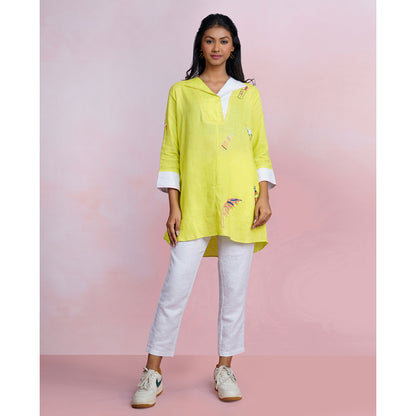 The House of Hemp Still Sage Embroidered Top
