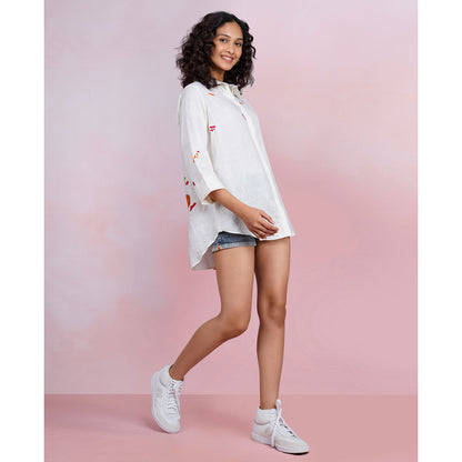 The House of Hemp Cloud Stacks Embroidered Shirt