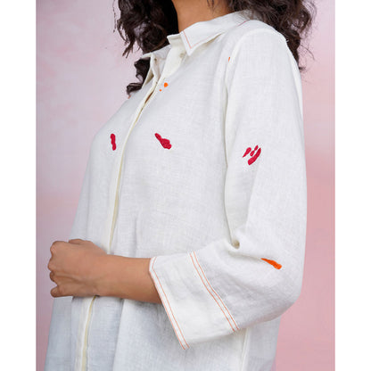 The House of Hemp Cloud Stacks Embroidered Shirt