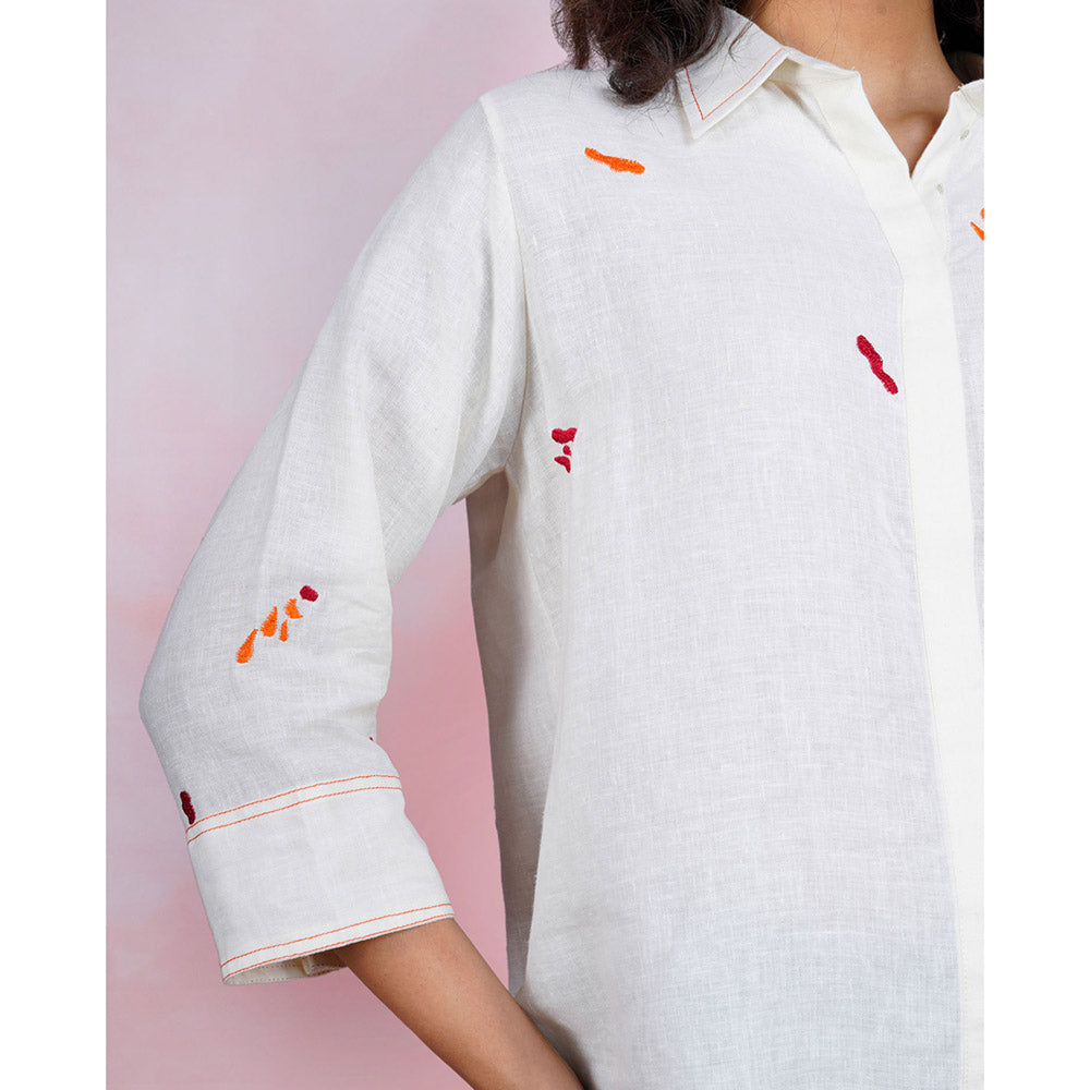 The House of Hemp Cloud Stacks Embroidered Shirt