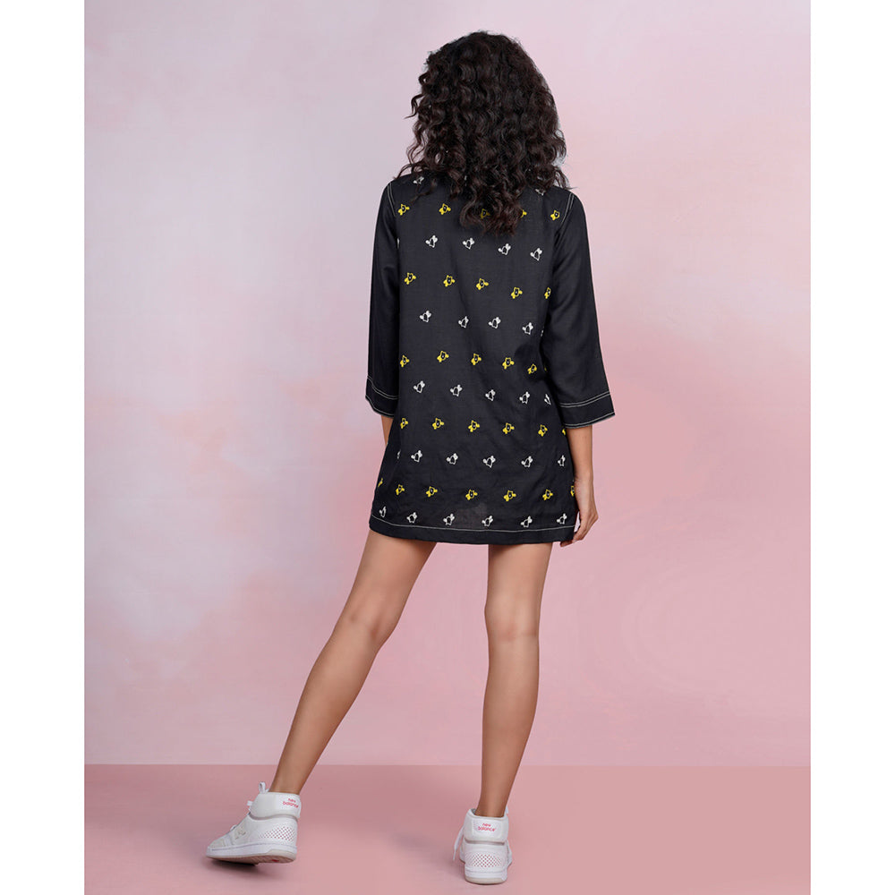 The House of Hemp Sunset Cactus Embroidered Shirt