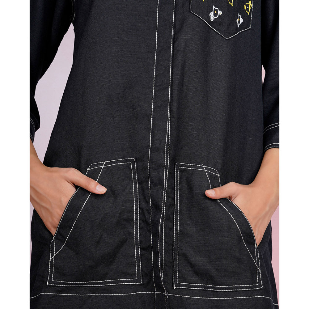 The House of Hemp Sunset Cactus Embroidered Shirt
