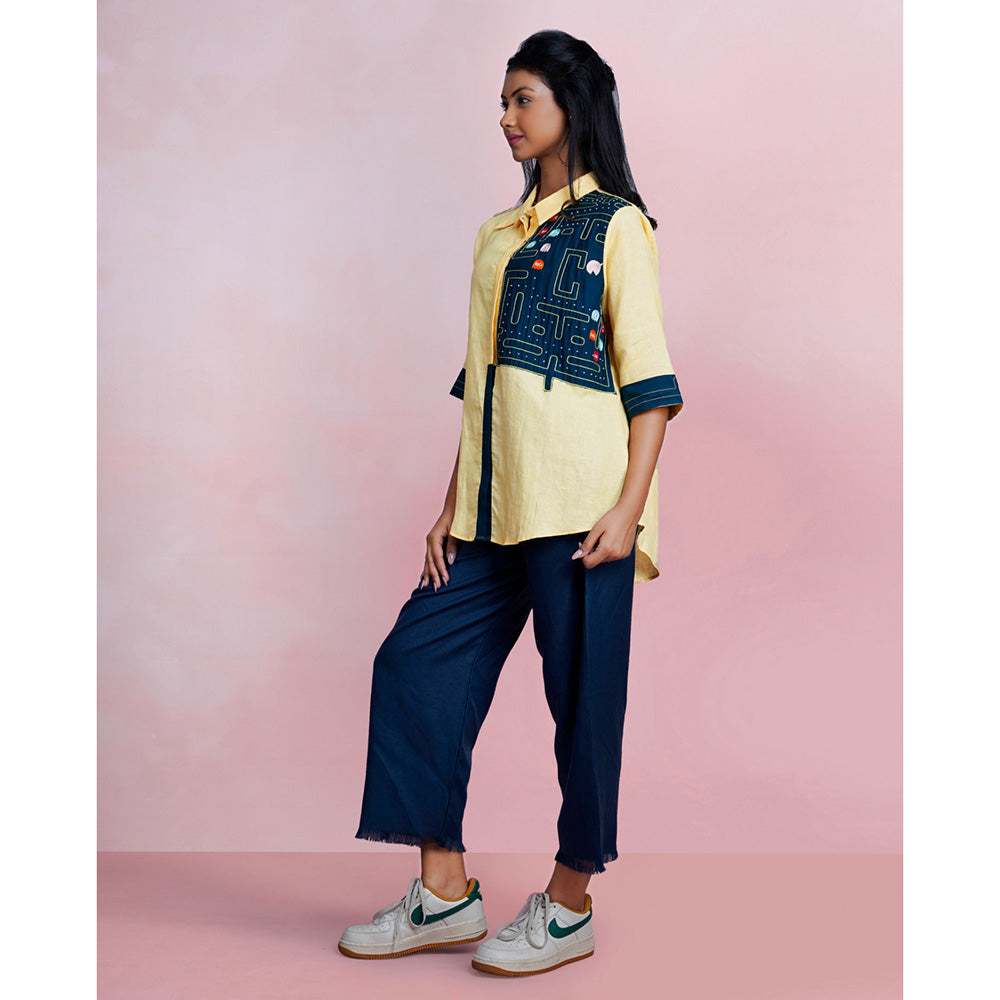 The House of Hemp Neon Chase Embroidered Shirt