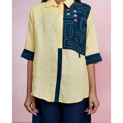 The House of Hemp Neon Chase Embroidered Shirt