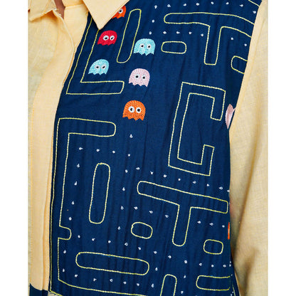 The House of Hemp Neon Chase Embroidered Shirt