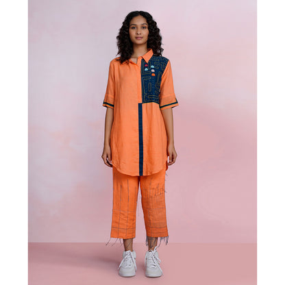 The House of Hemp Retro Maze Embroidered Shirt