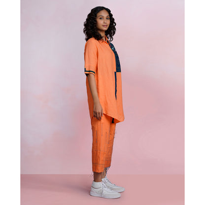 The House of Hemp Retro Maze Embroidered Shirt