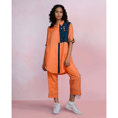 The House of Hemp Retro Maze Embroidered Shirt