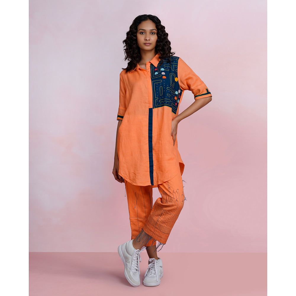 The House of Hemp Retro Maze Embroidered Shirt