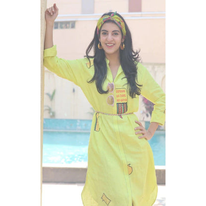 The House of Hemp Yellow Overthinking Dress