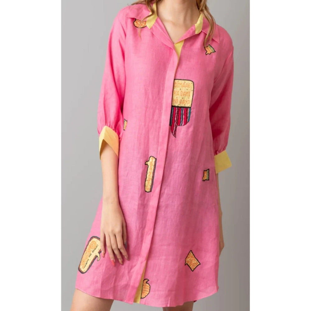 The House of Hemp Pink Overthinking Dress
