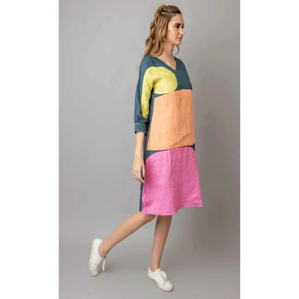The House of Hemp Teal Viola Dress