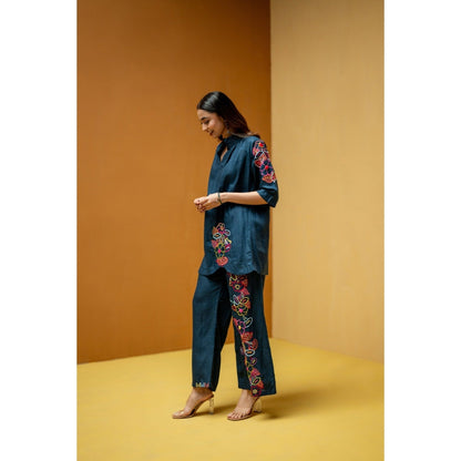 The House of Hemp Blue Neelofar Co-Ord Set