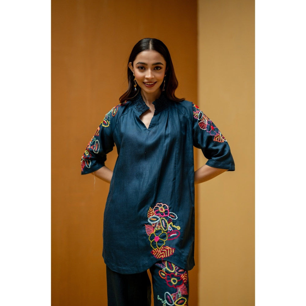 The House of Hemp Blue Neelofar Co-Ord Set
