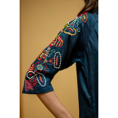 The House of Hemp Blue Neelofar Co-Ord Set