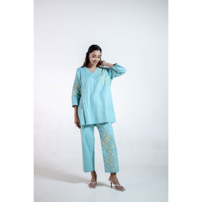The House of Hemp Blue Aarzu Co-Ord Set