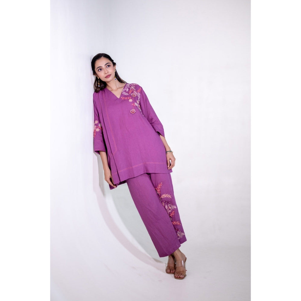 The House of Hemp Purple Aabha Co-Ord Set