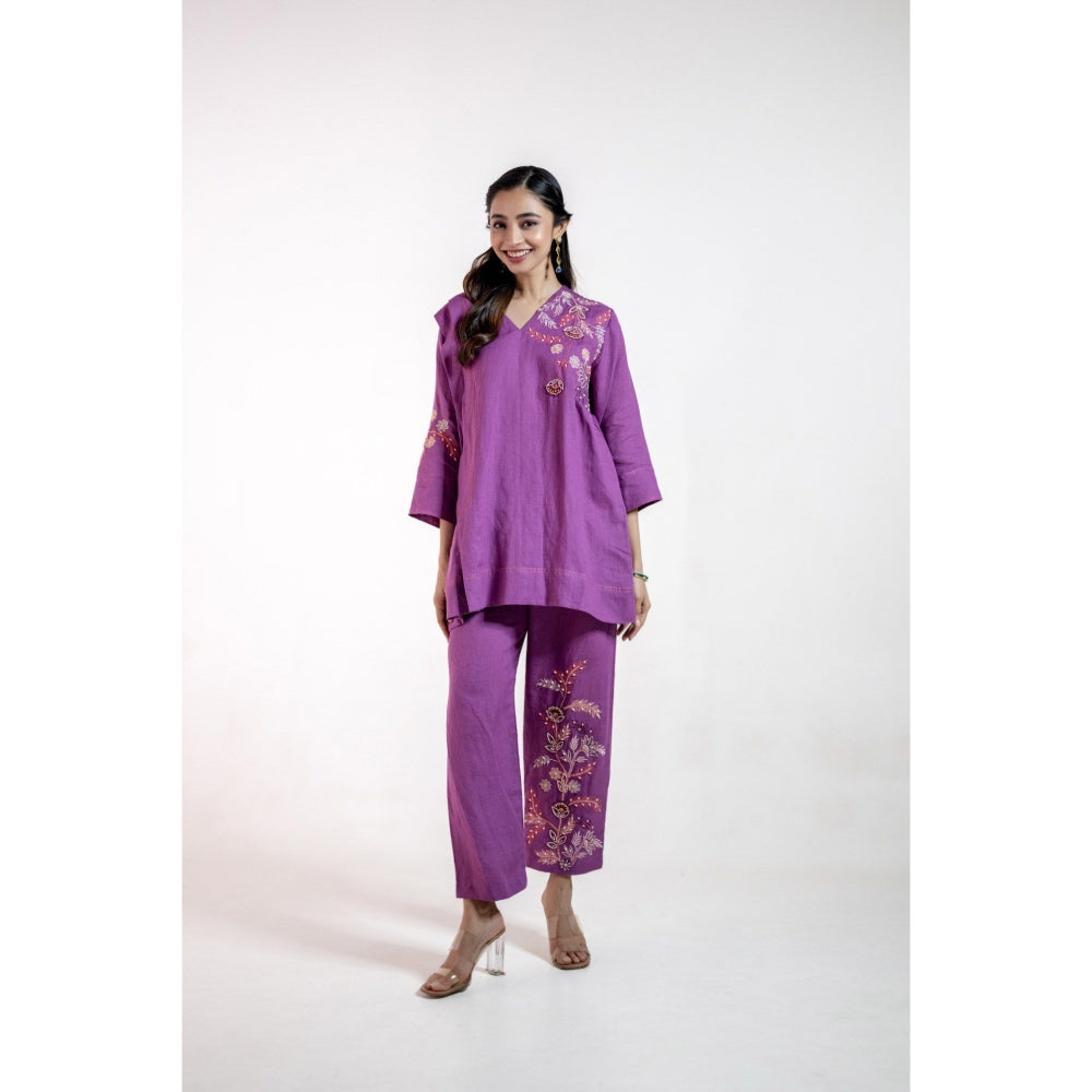 The House of Hemp Purple Aabha Co-Ord Set