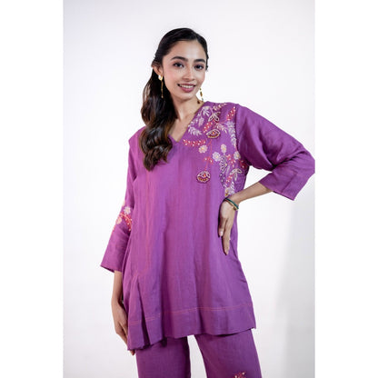 The House of Hemp Purple Aabha Co-Ord Set