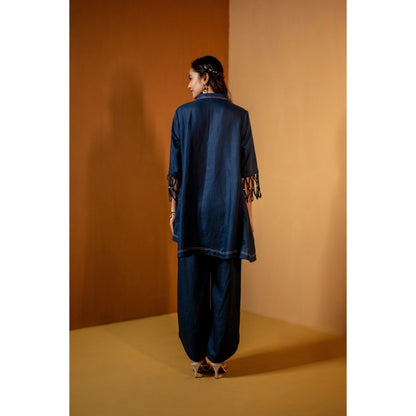 The House of Hemp Navy Blue Neelam Co-Ord Set