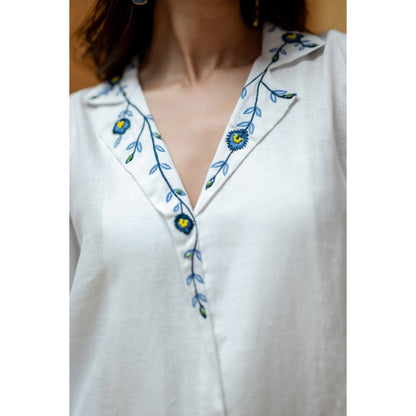 The House of Hemp White Neerja Co-Ord Set