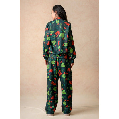 THETAA Green Printed Co-Ord (Set of 2)