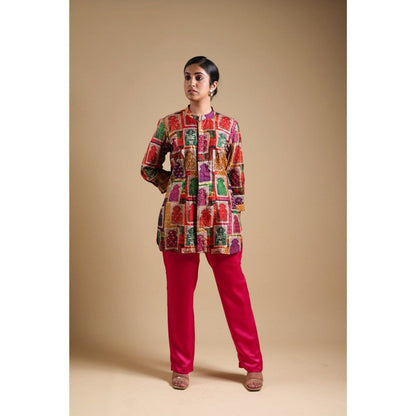 THETAA Pink Hand-Embroidered Co-Ord (Set of 2)