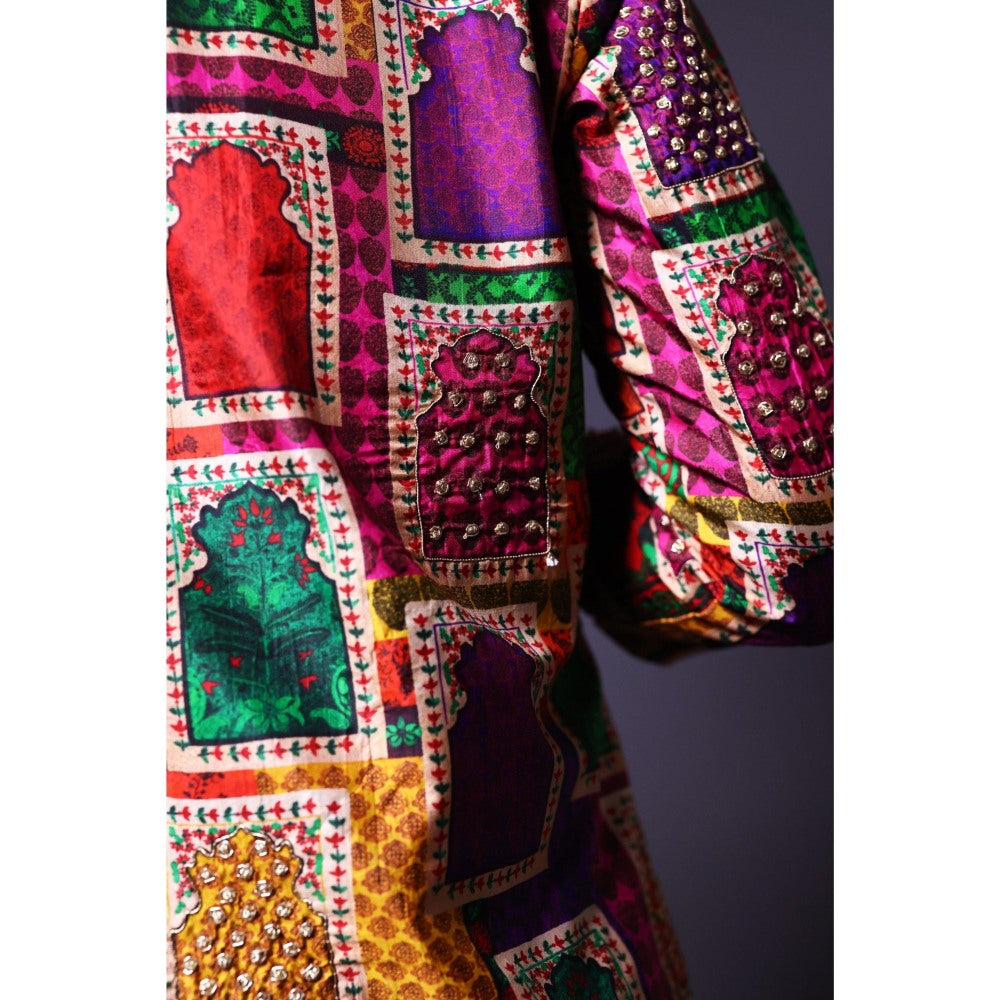 THETAA Pink Hand-Embroidered Co-Ord (Set of 2)