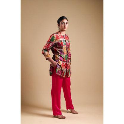 THETAA Pink Hand-Embroidered Co-Ord (Set of 2)