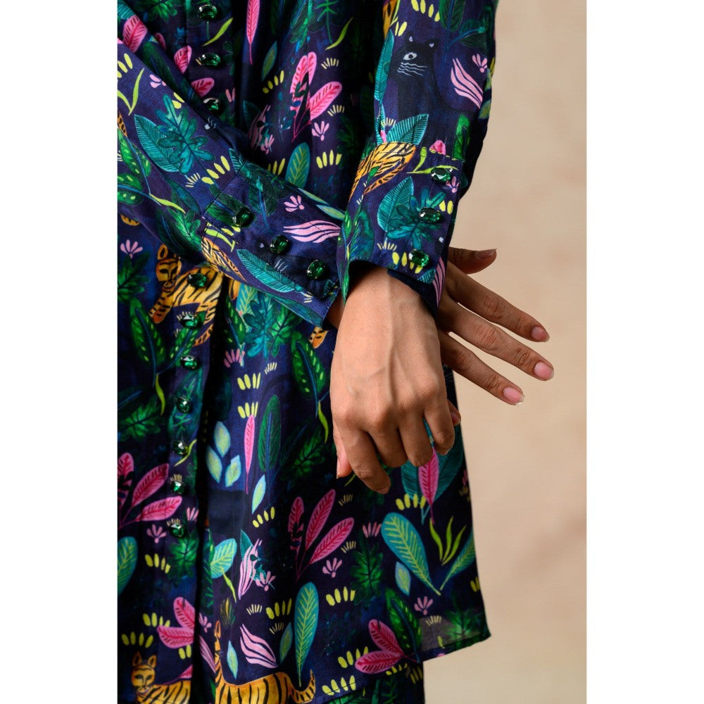 THETAA Blue Stone Embellished Co-Ord (Set of 2)