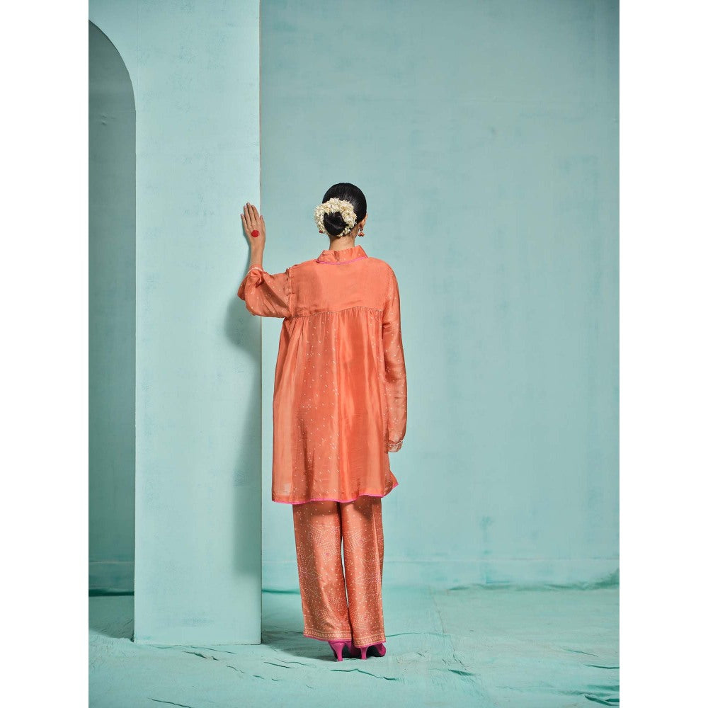 The Clothing Therapy Orange Kurta with Pant (Set of 2)