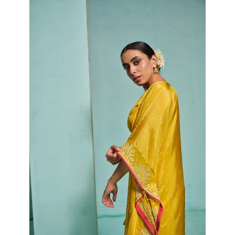 The Clothing Therapy Yellow Bustier with Palazzo and Cape (Set of 3)